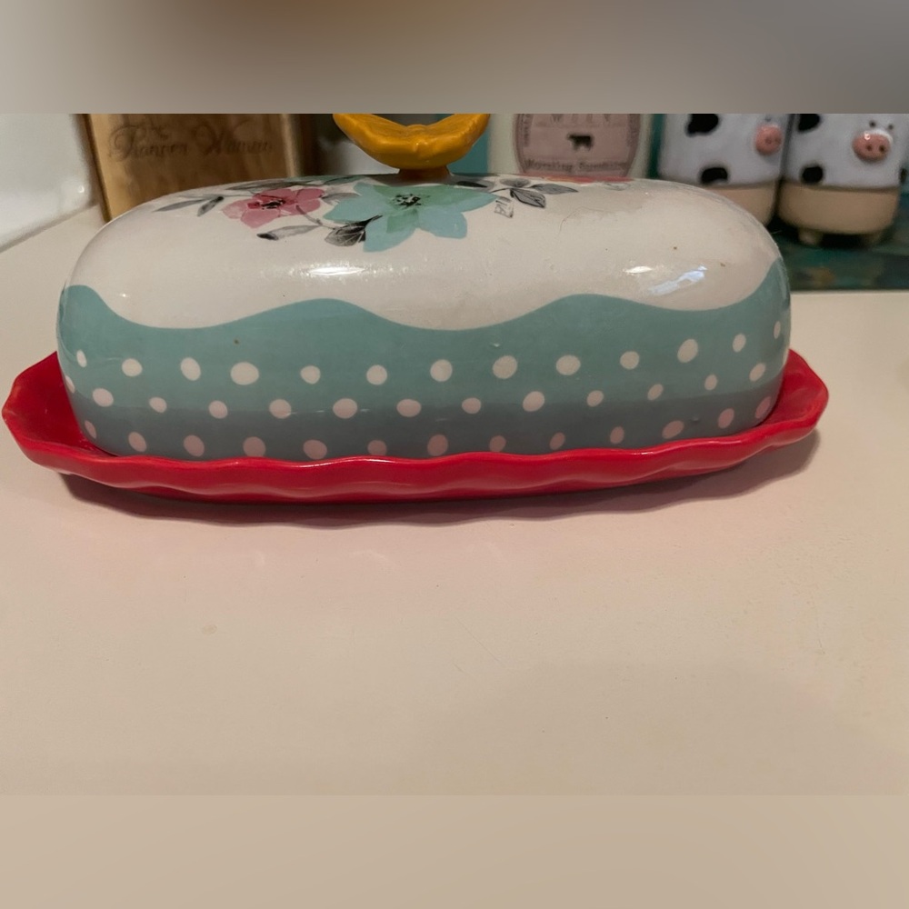 The Pioneer woman Floral Polka Dot Butter Dish